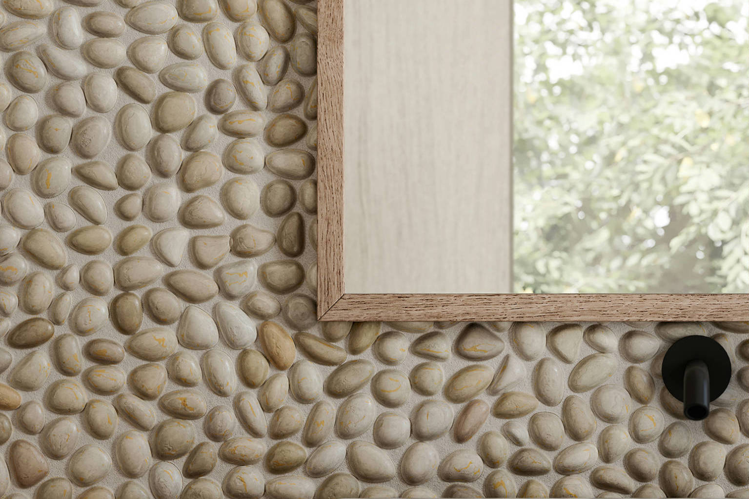 Zen Fiji Cream Natural Pebble Matte Mosaic 3 | Digital Tile Catalog | Carminart