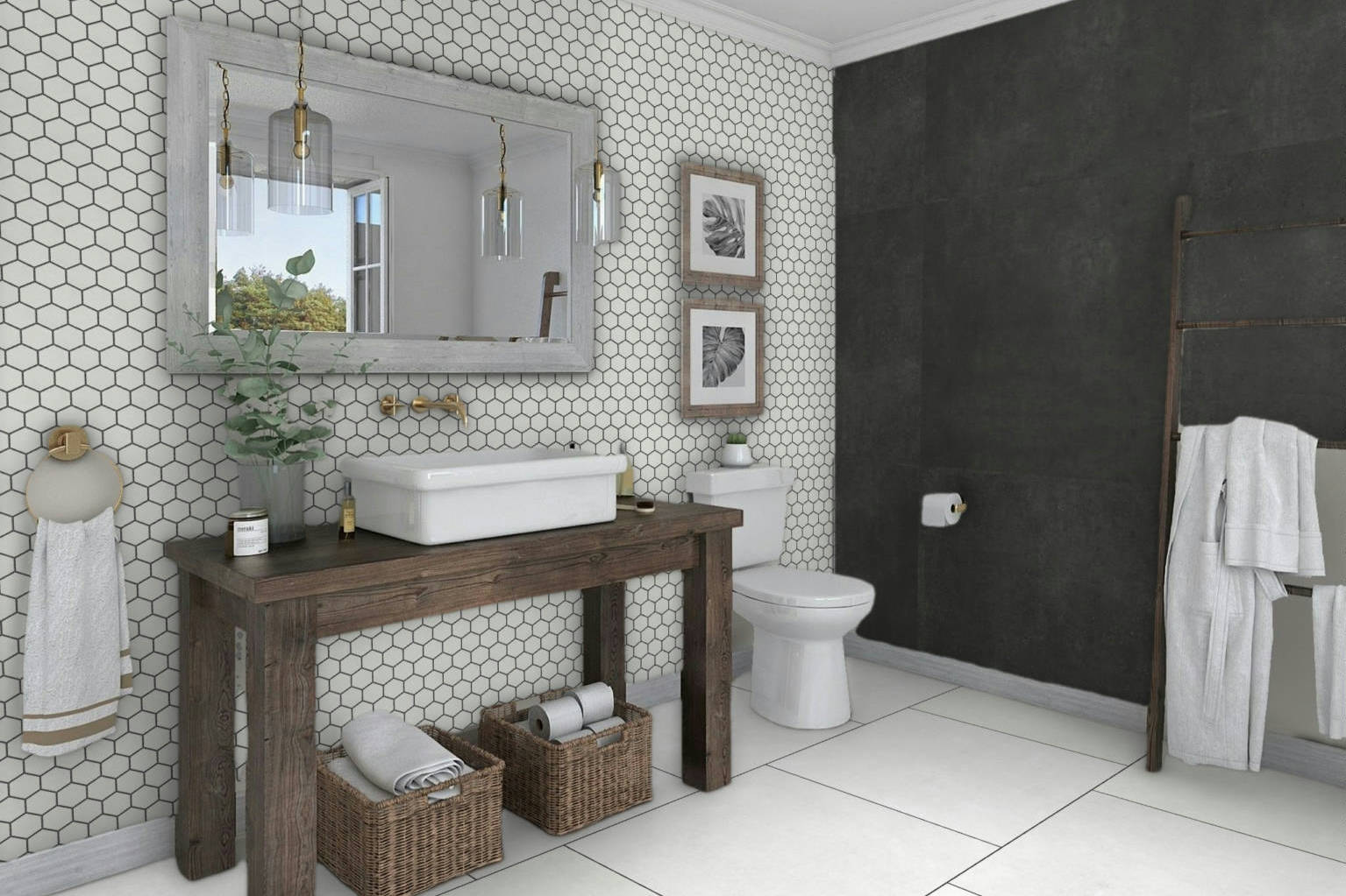 Ashland White 36x36, 3x3 Mosaic, and 48x48 Black | Digital Tile Catalog | Carminart