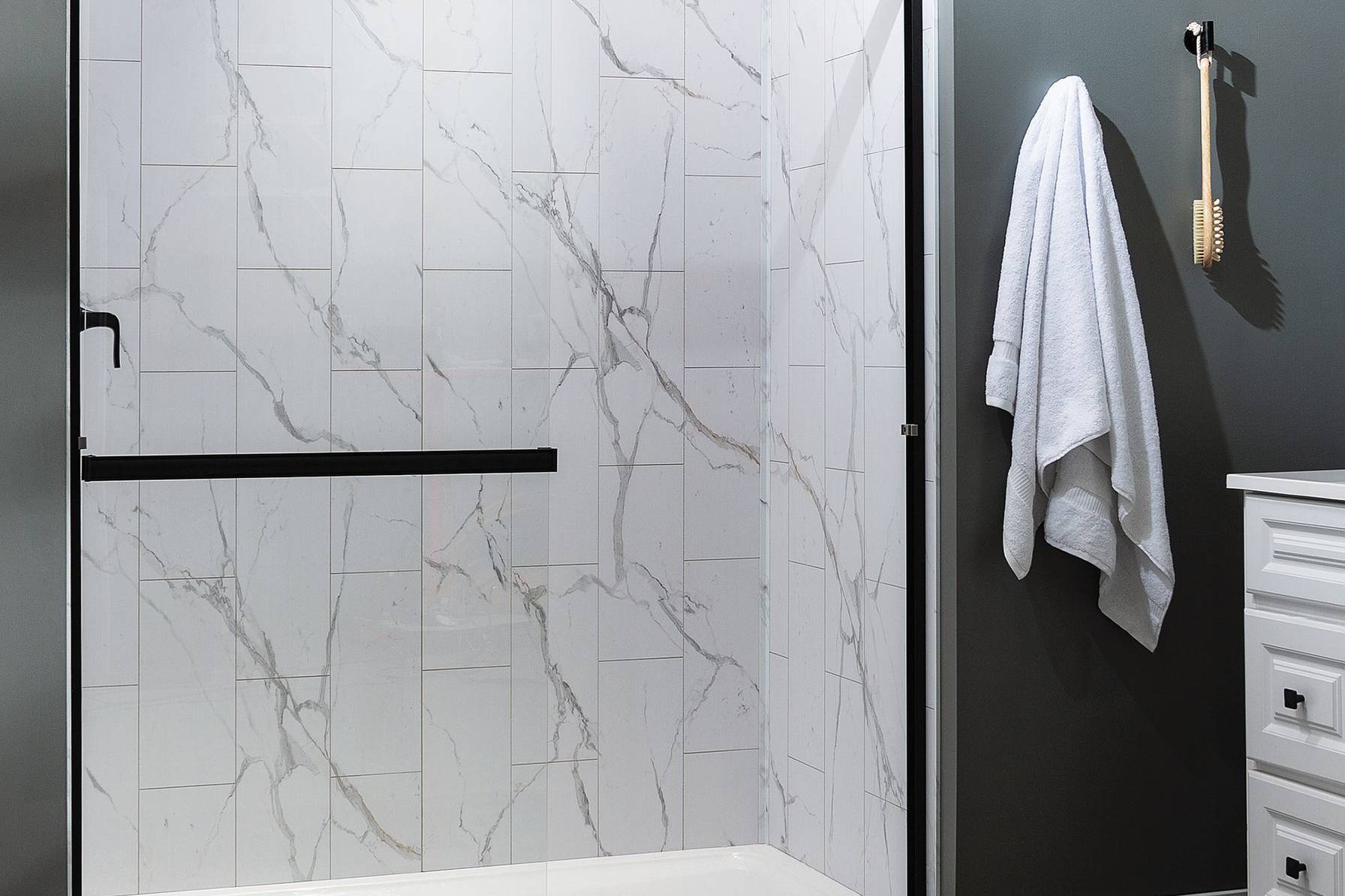 Carrara Marble Shower Wall Kit 30x60x78 | Digital Tile Catalog | Carminart