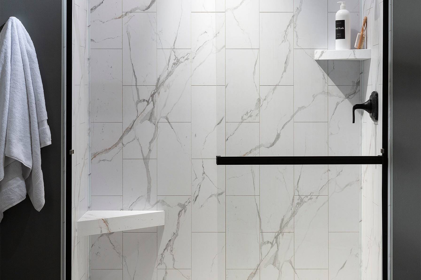 Carrara Marble Shower Wall Kit 36x60x78 | Digital Tile Catalog | Carminart