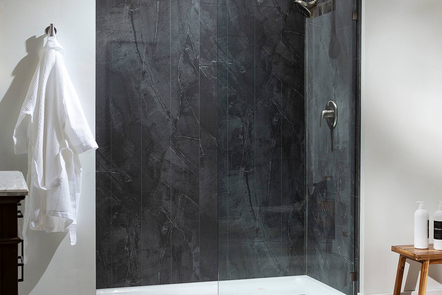 Cracked Slate Shower Wall Kit 30x60x78 | Digital Tile Catalog | Carminart