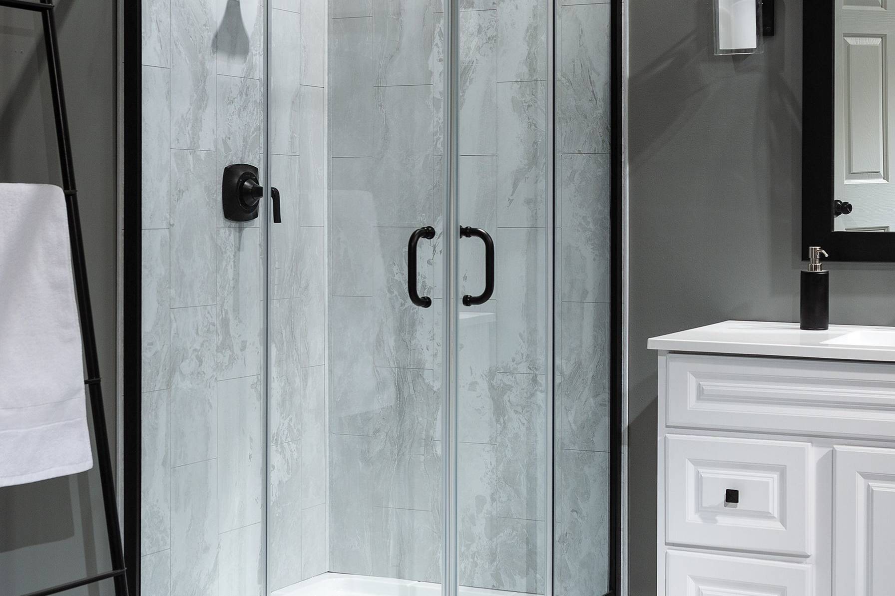 Iced Pewter Shower Wall Kit 36x60x78 | Digital Tile Catalog | Carminart