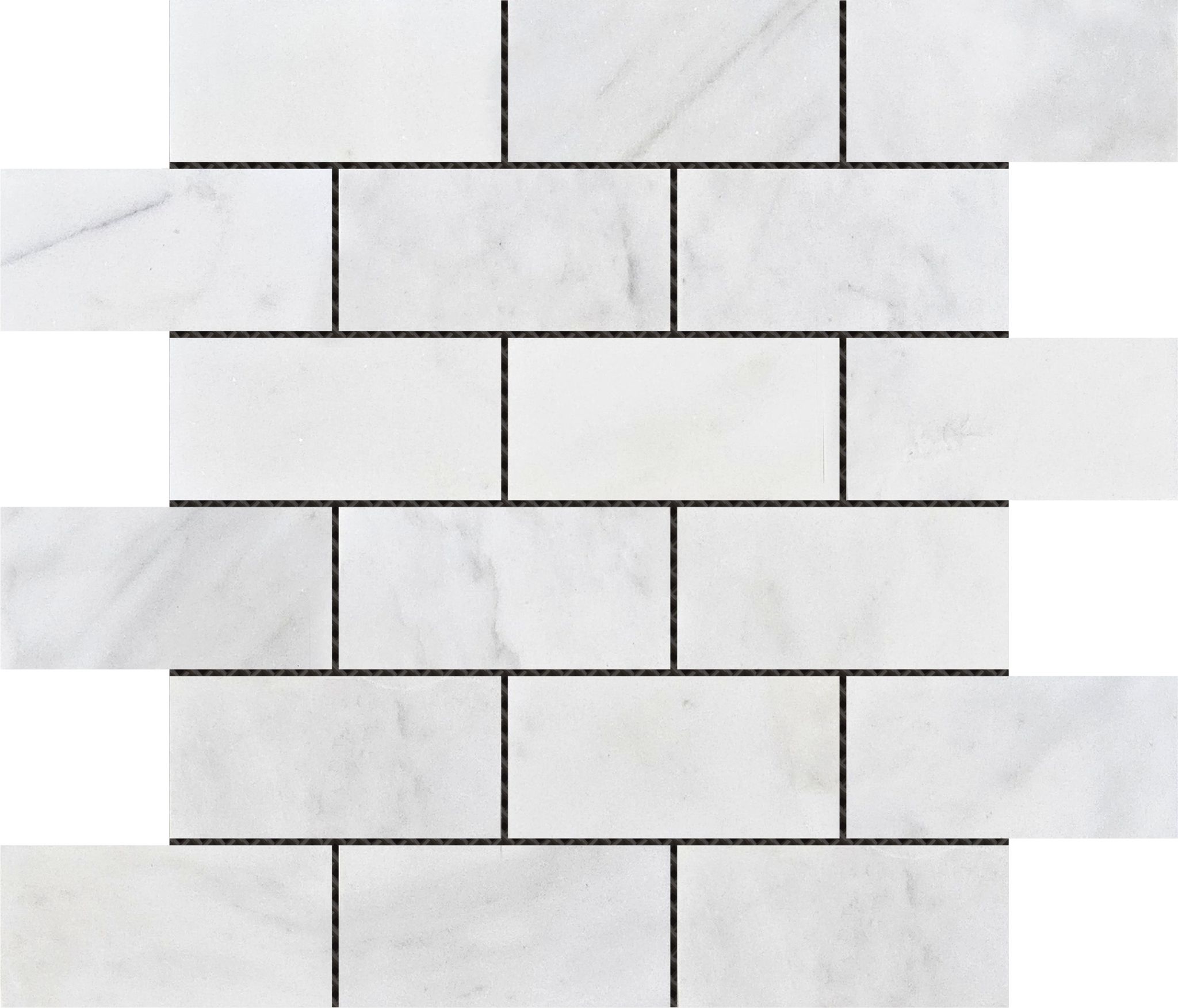2"x4" Brick Pattern White Grey Marble | Digital Tile Catalog | Carminart
