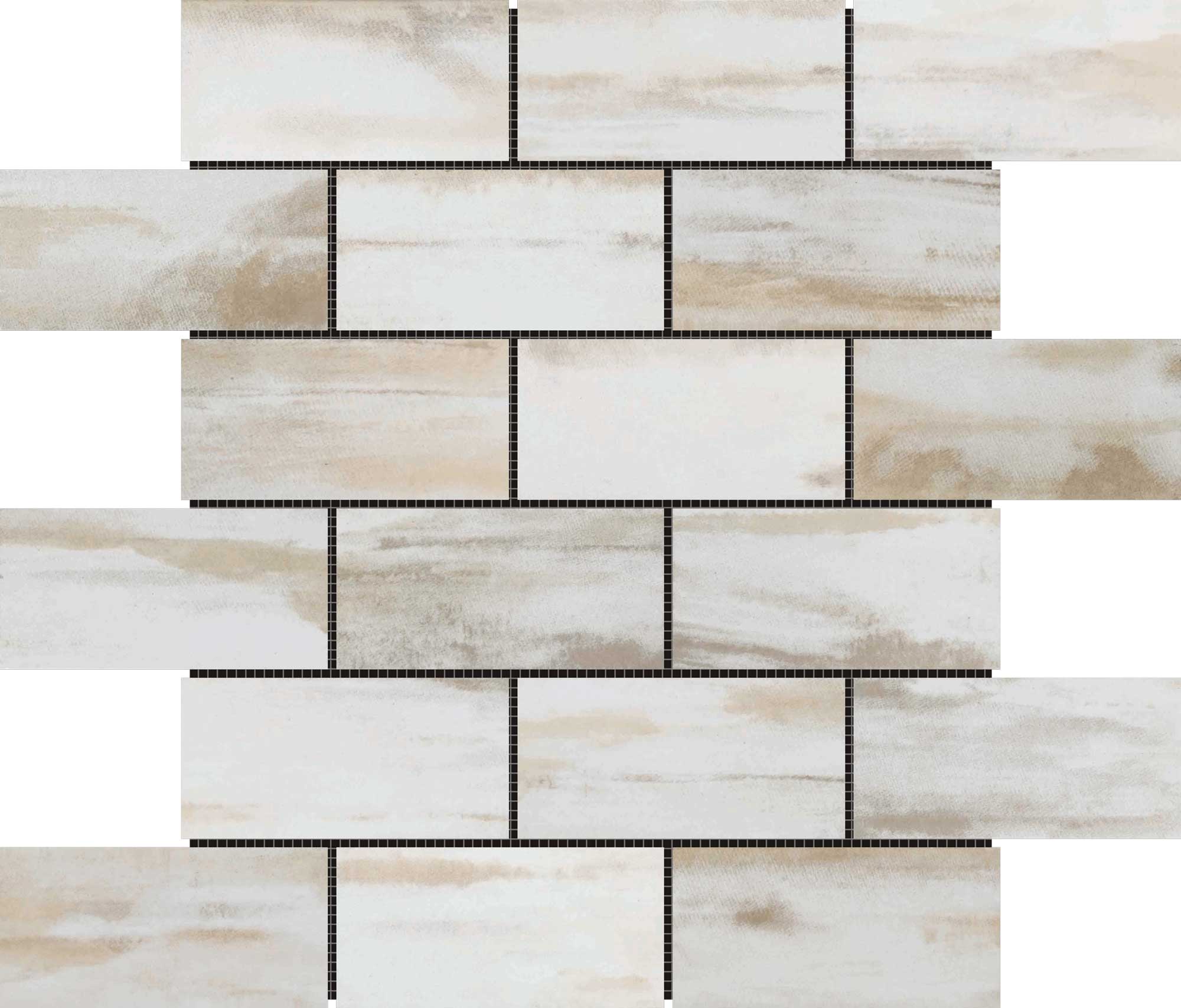 2"x4" Glazed Ceramic Beige Mix Rough Surface Mosaic | Digital Tile Catalog | Carminart