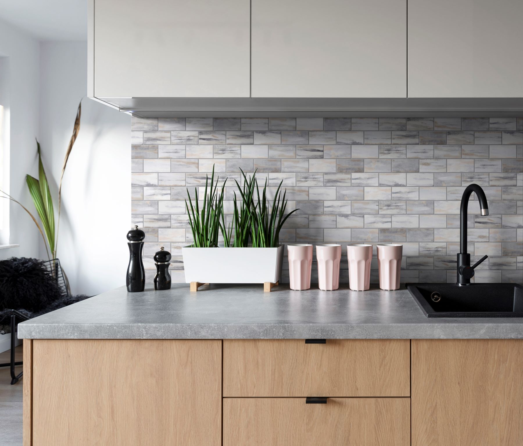 2"x4" Glazed Ceramic Grey Beige Mix Rough Surface Mosaic | Digital Tile Catalog | Carminart