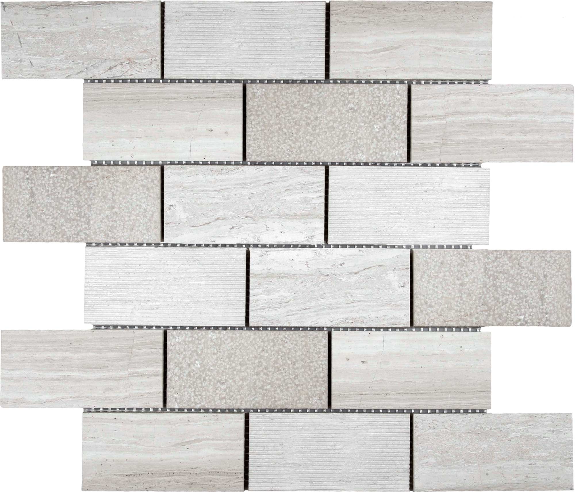 5x10cm Multi Finish Mosaic Limestone | Digital Tile Catalog | Carminart