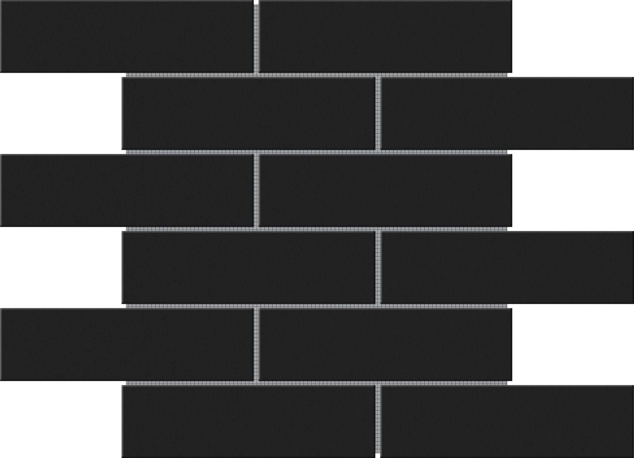 Black Brick Pattern Glossy Glazed Ceramic 2"x6" | Digital Tile Catalog | Carminart