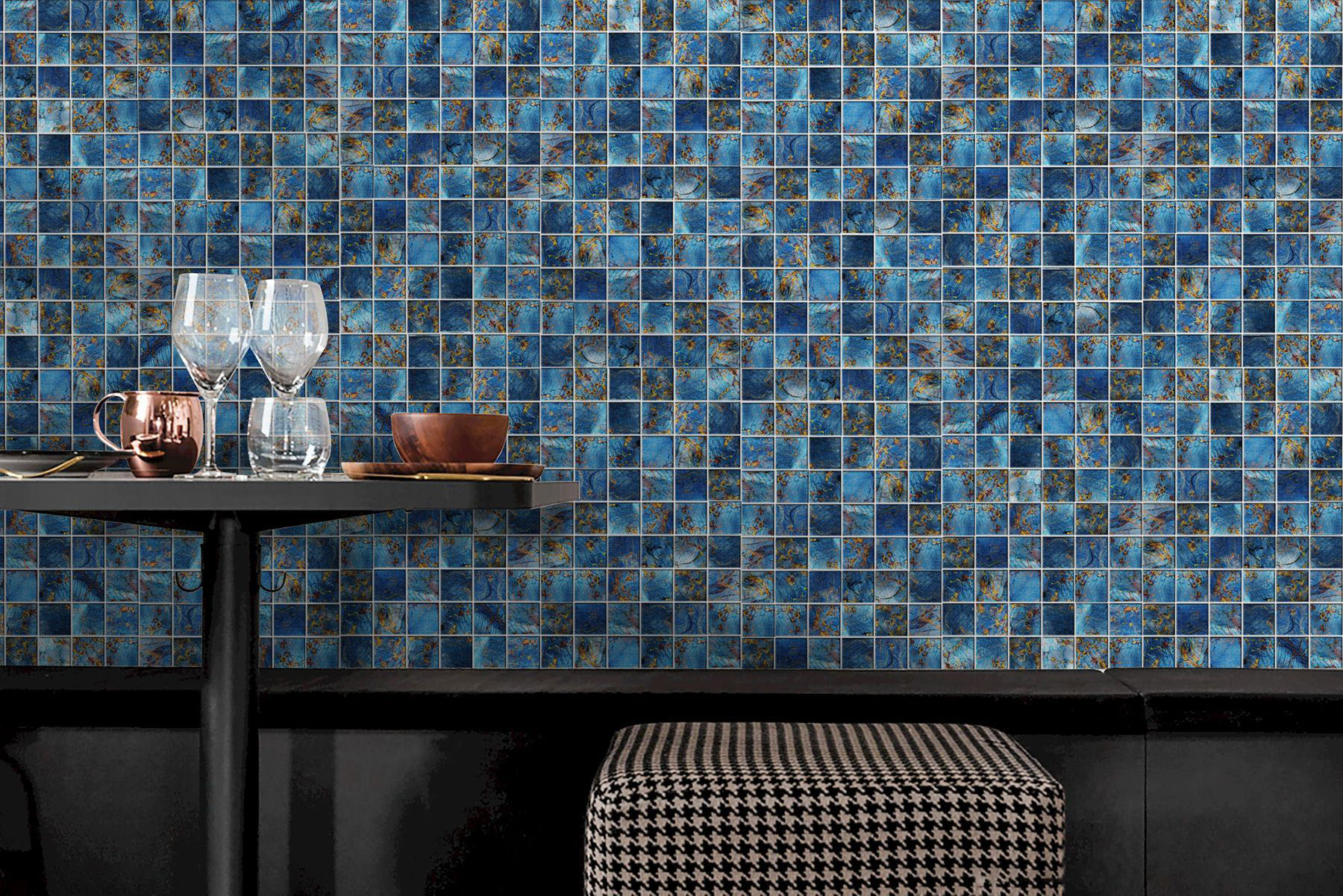 Blue Aluminum 2"x2" Mix Mosaic | Digital Tile Catalog | Carminart