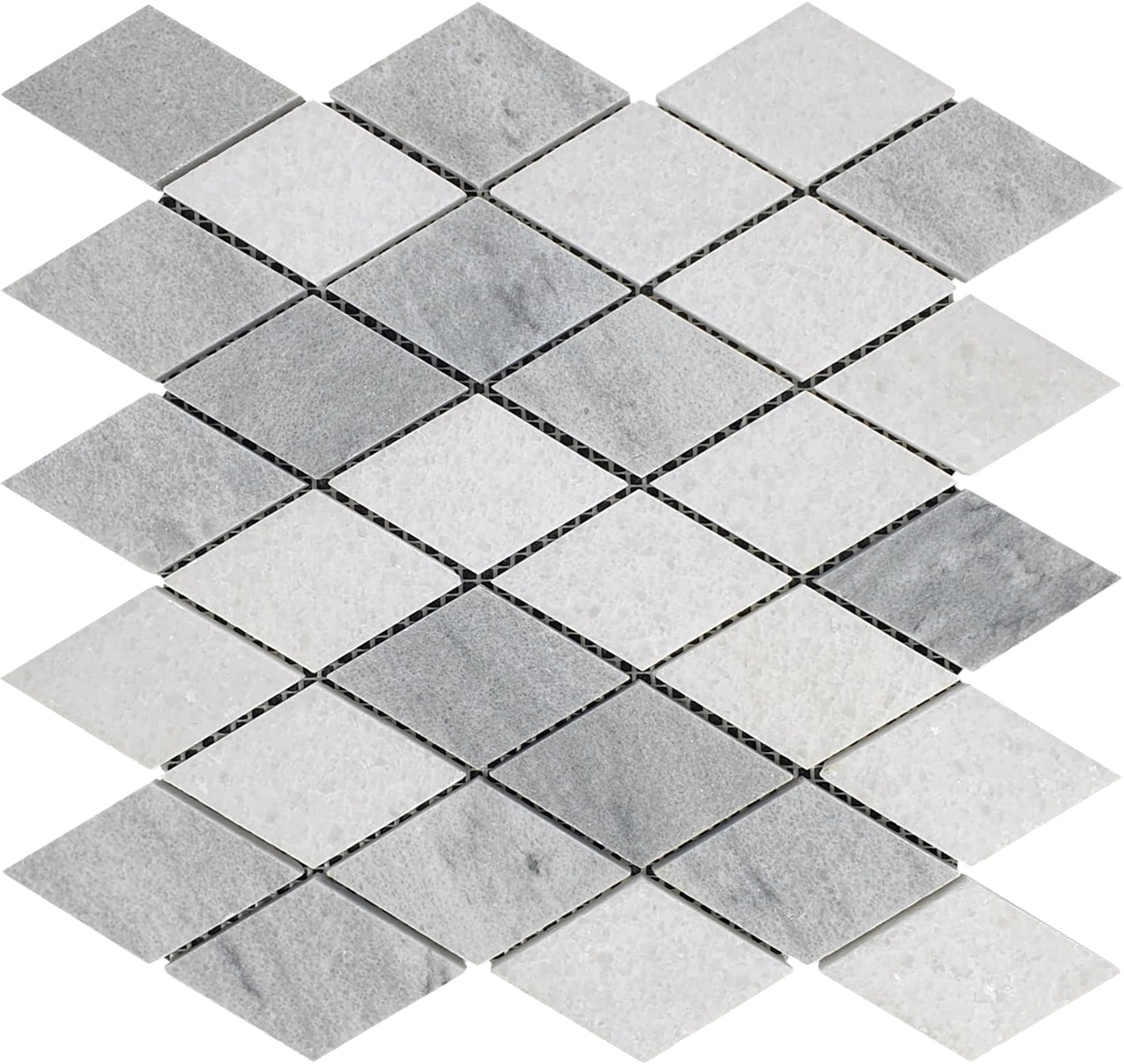 Grey White Multicolor Marble Diamond Honed 11.4"x11.3" | Digital Tile Catalog | Carminart