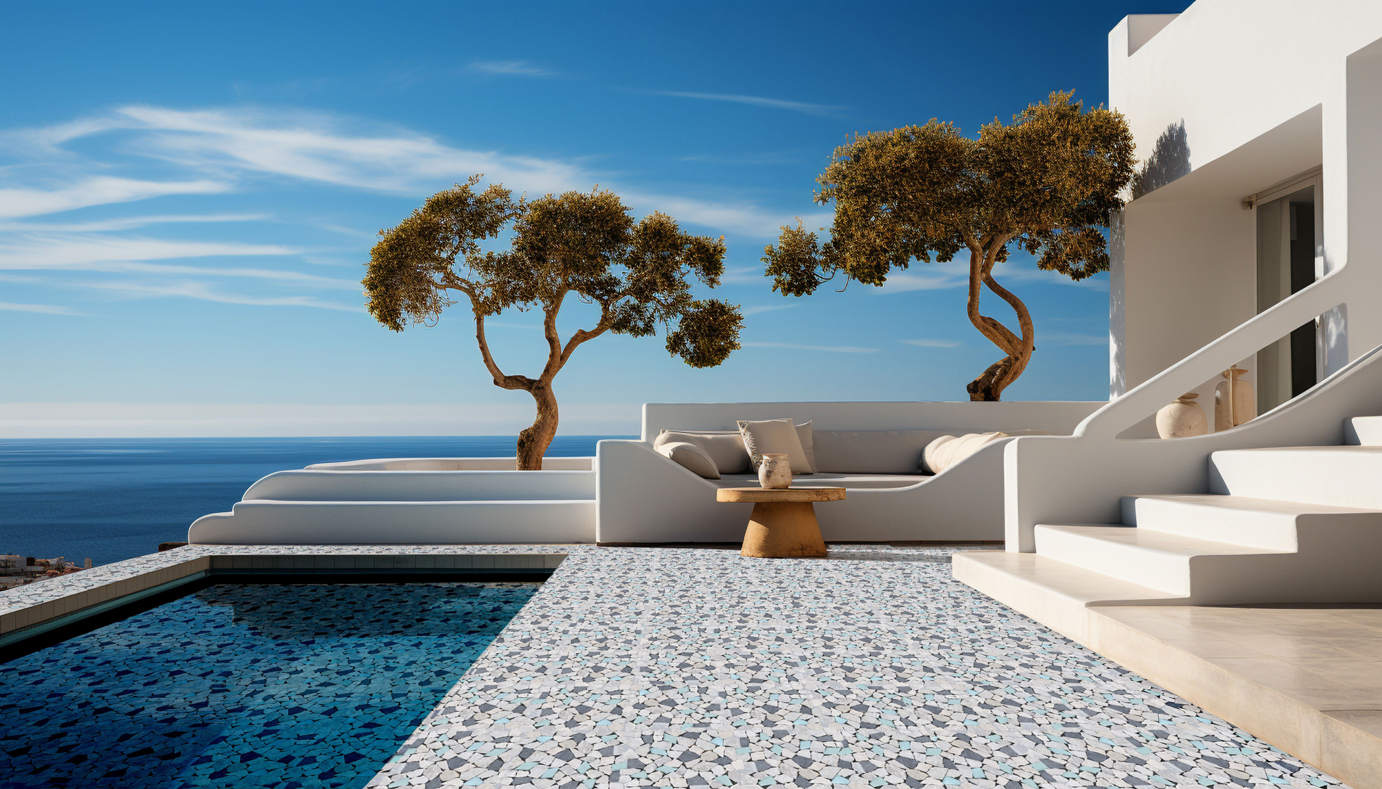 Mini Opus Beige Grey Marble Mix & Green Glass | Digital Tile Catalog | Carminart