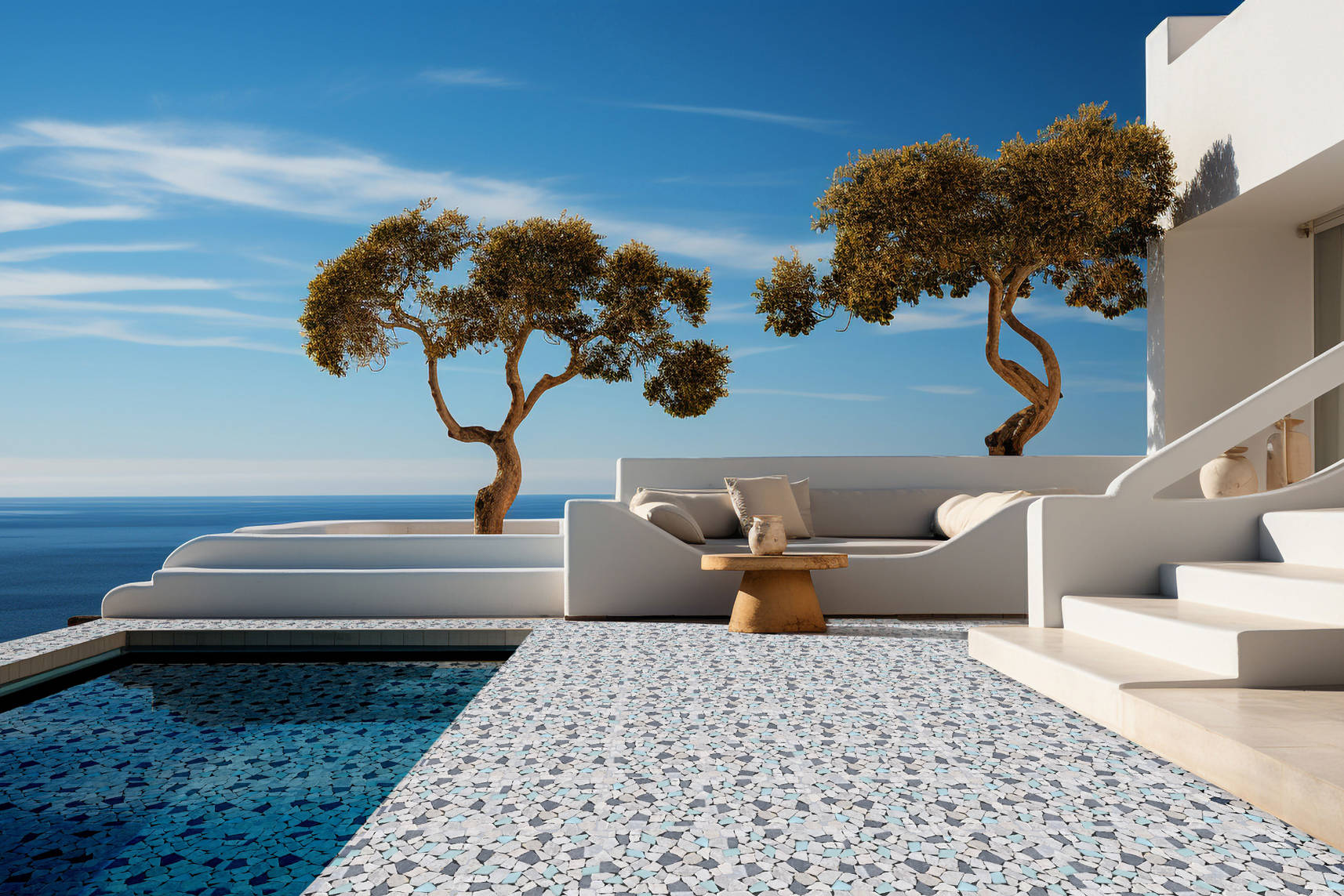 Mini Opus Beige Grey Marble Mix & Green Glass | Digital Tile Catalog | Carminart