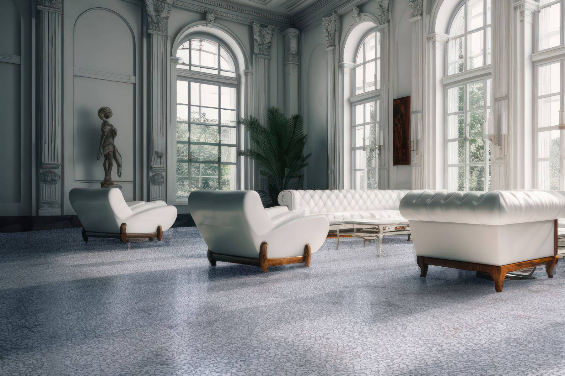 Mini Opus Matte White Grey Marble Stone Interlocking 2 | Digital Tile Catalog | Carminart