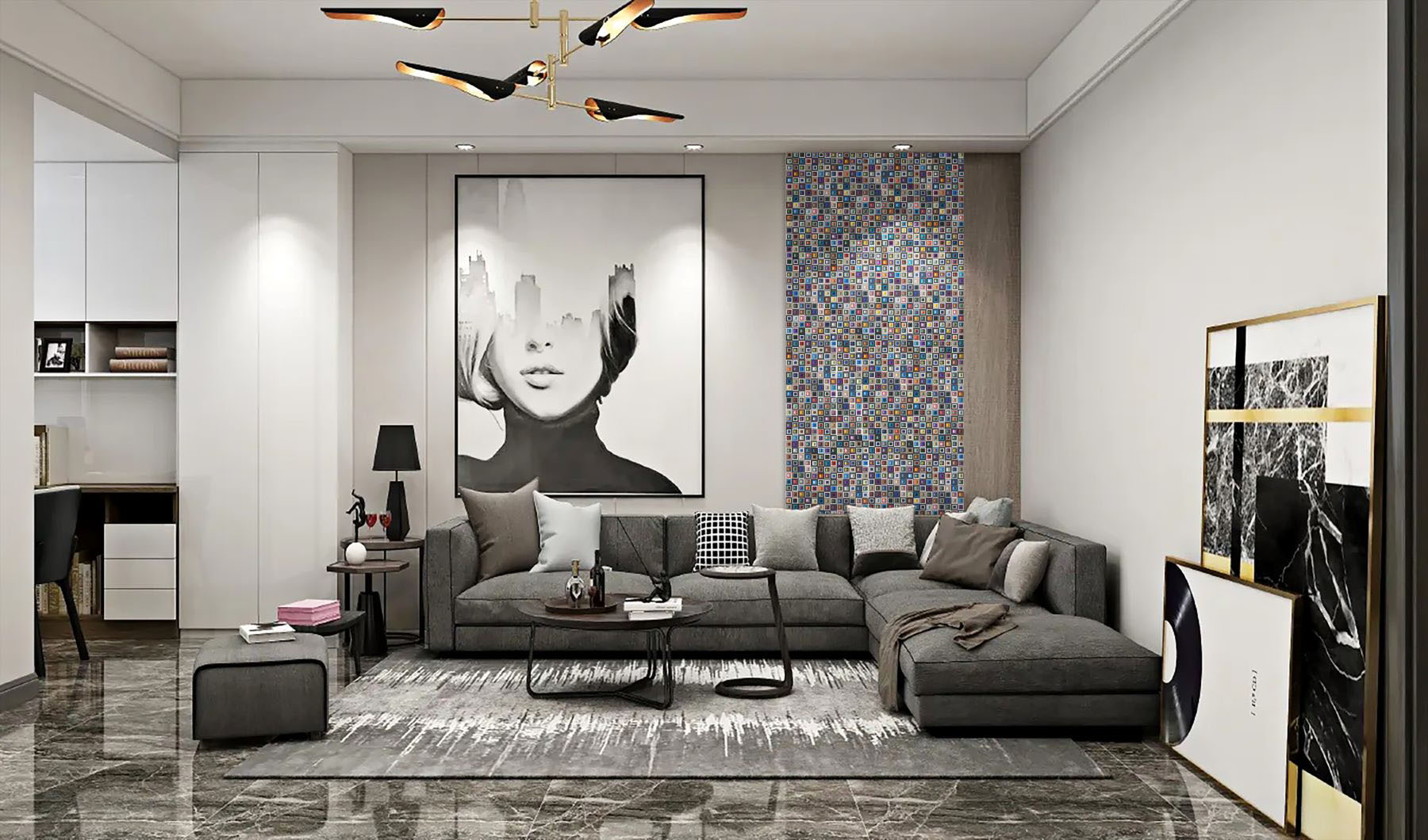 Multicolor Square Mix Glass Resin | Digital Tile Catalog | Carminart